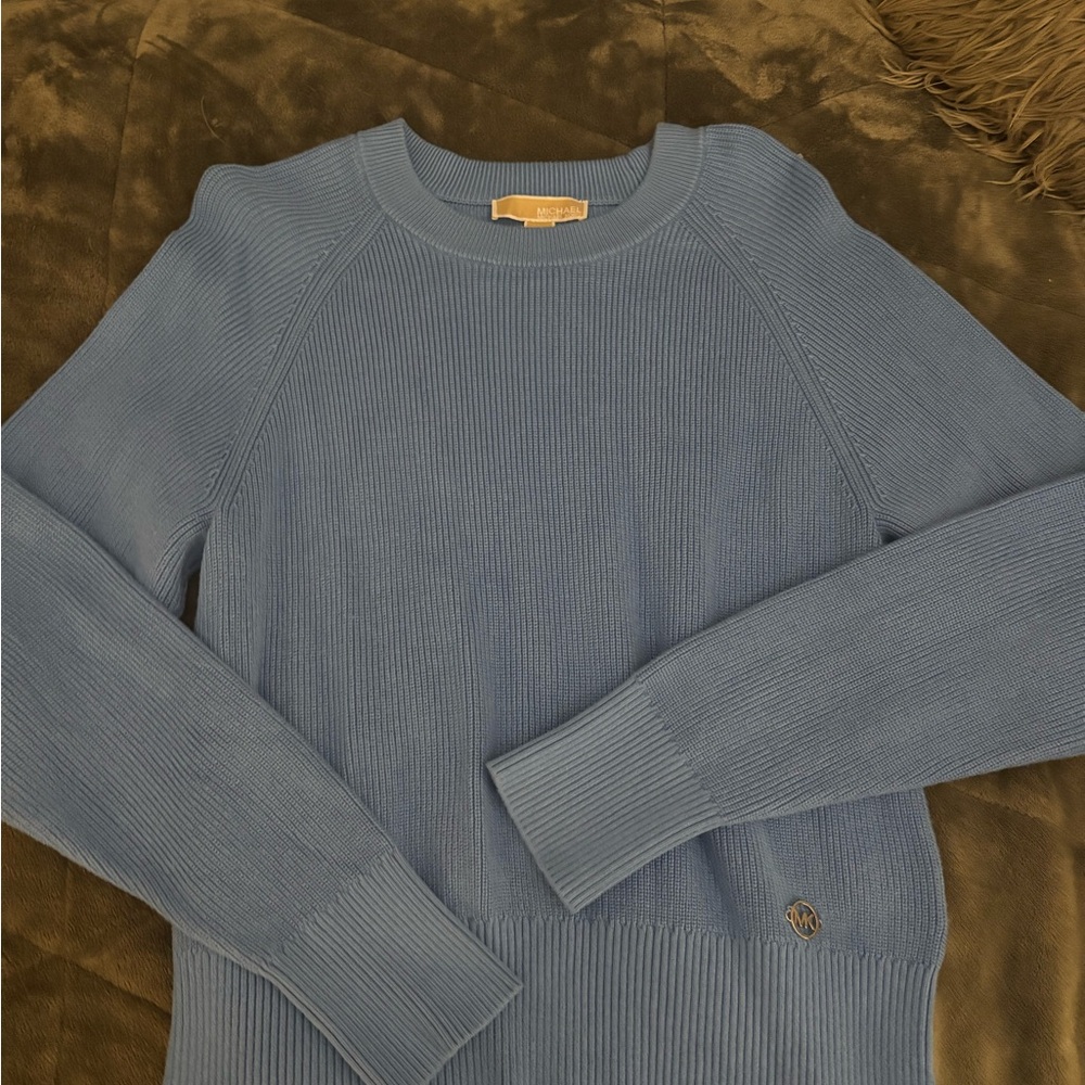 Michael Kors Blue Ribbed Sweater